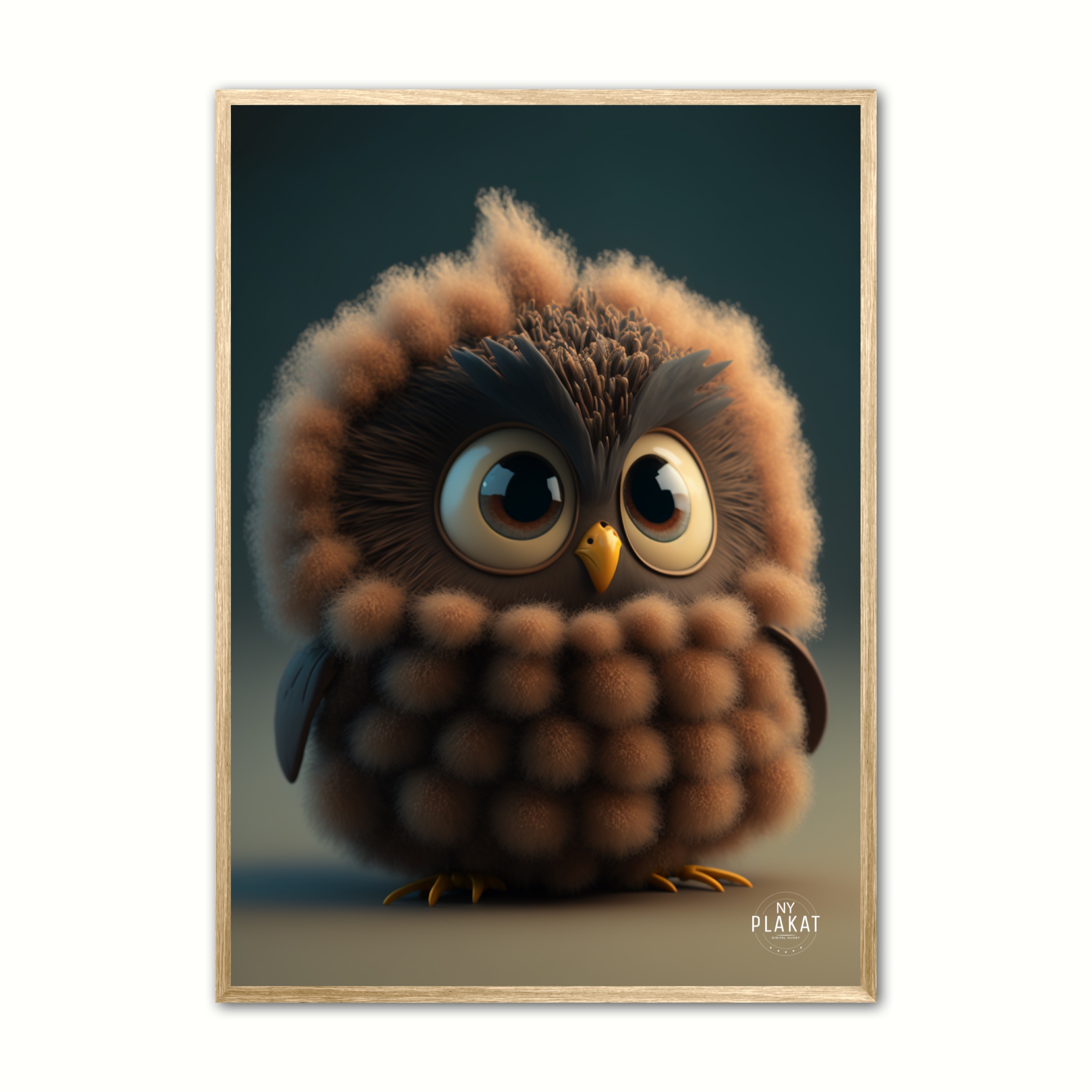 Plakat Med Fluffy Ugle - Ny Plakat Plakater