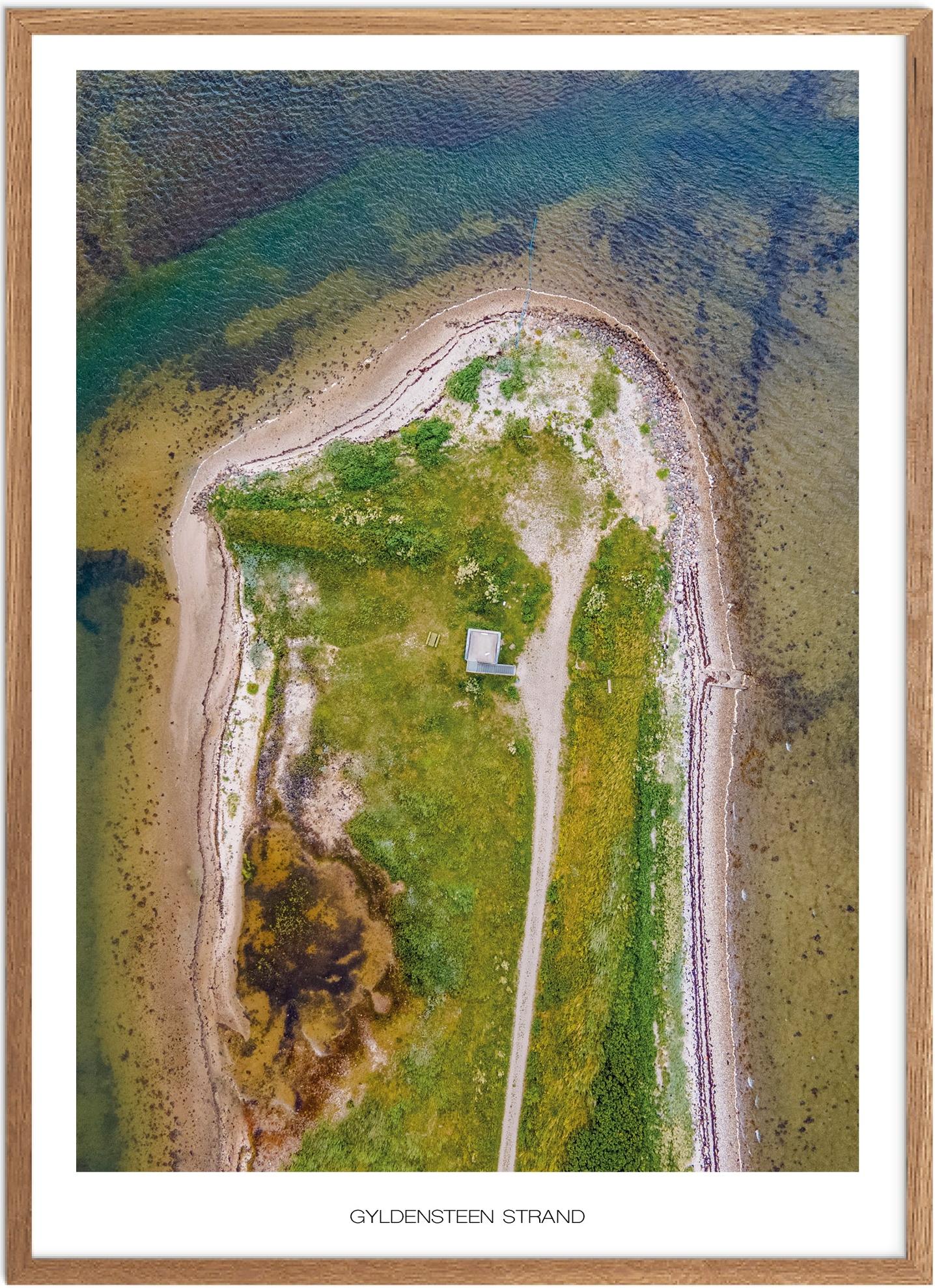 Plakat Gyldensteen Strand Naturplakat Plakater Fyn Plakat Plakatsnedkeren Drone Plakater - Plakatsnedkeren Plakater