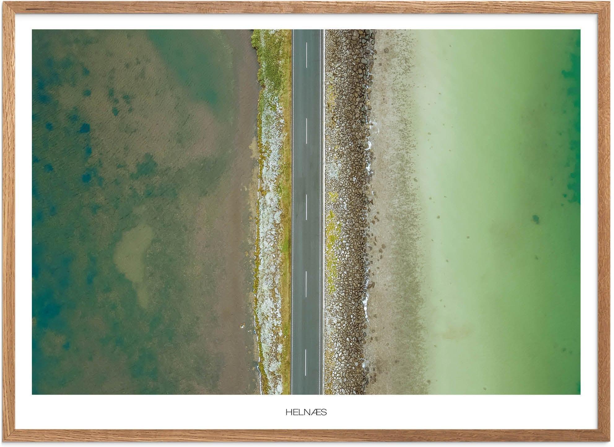 Plakat Helnæs Dæmning Bred Naturplakat Plakater Fyn Plakat Plakatsnedkeren Drone Plakater - Plakatsnedkeren Plakater