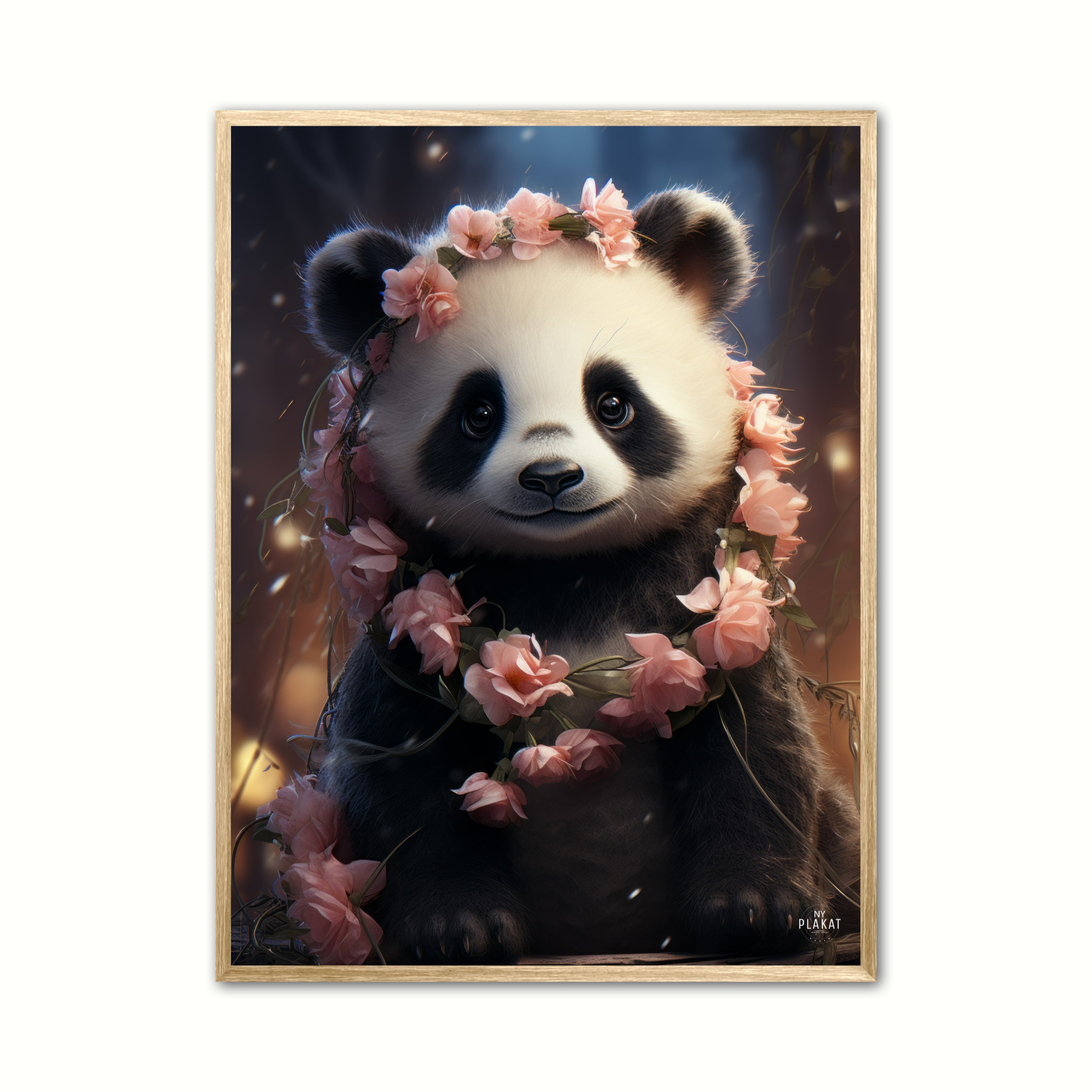 Plakat Med Floral Pandamonium Dyr - Ny Plakat Plakater