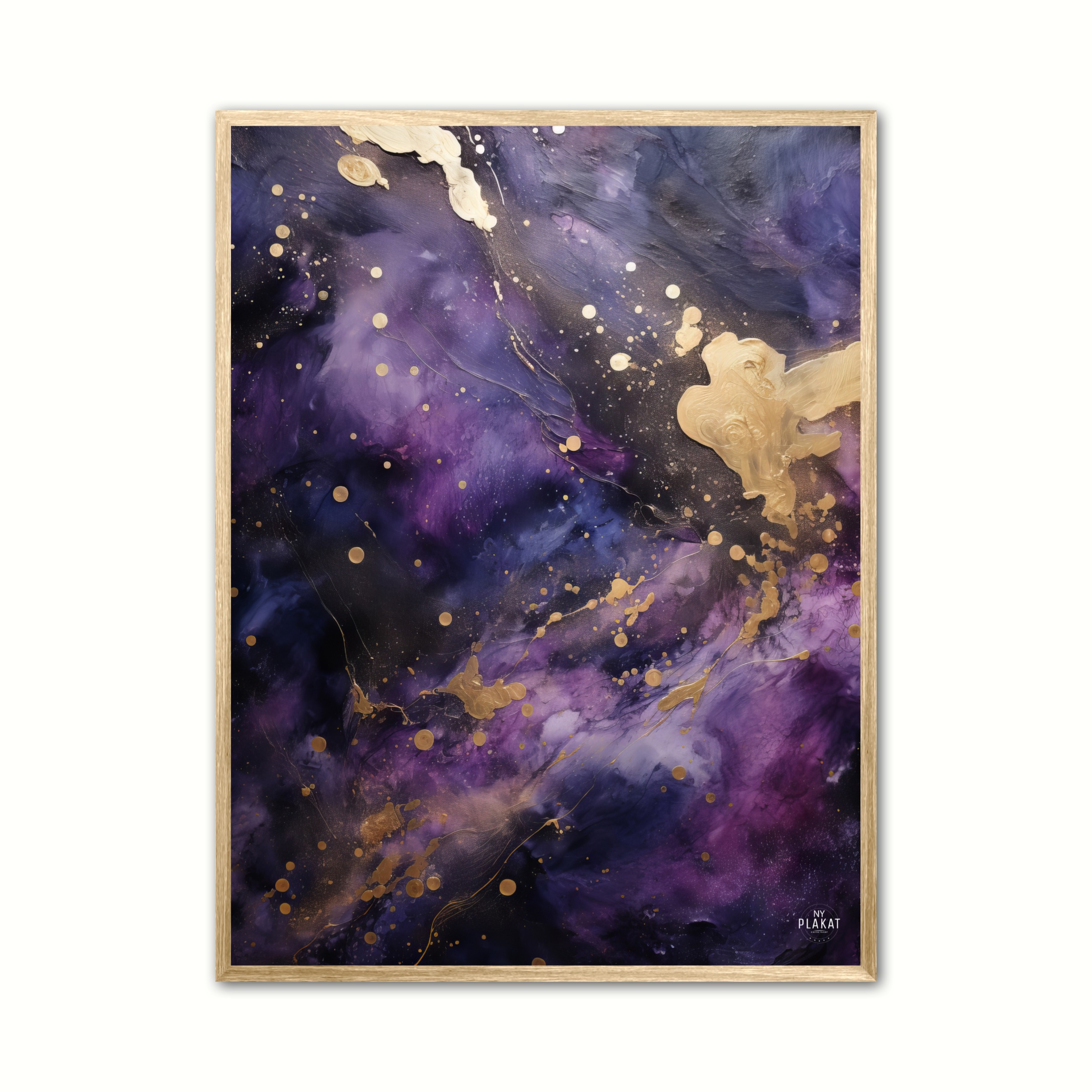 Lilla Purple Nebula Plakat Abstrakt - Ny Plakat Plakater