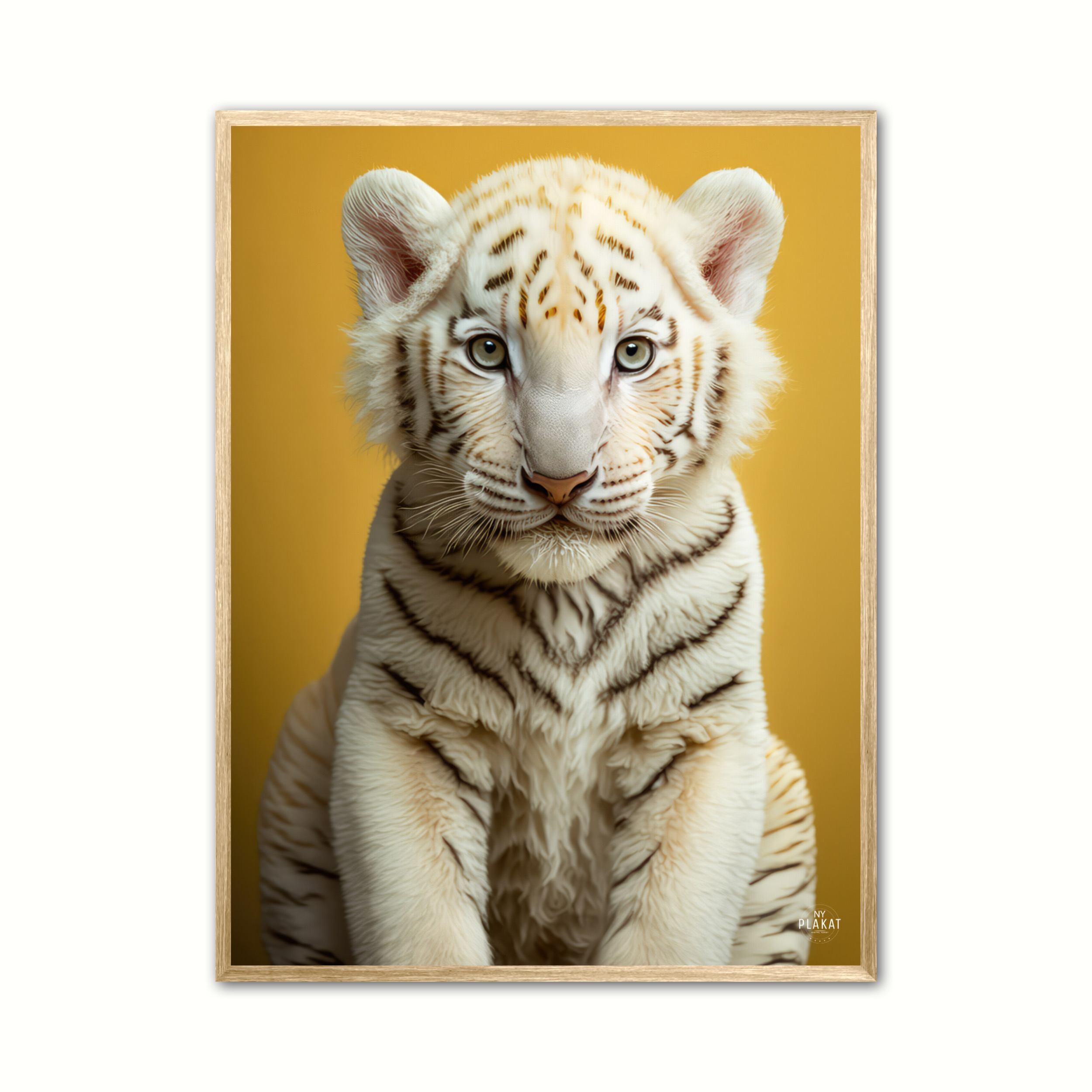 Albino Bengalsk Tiger Plakat Gul - Ny Plakat Plakater
