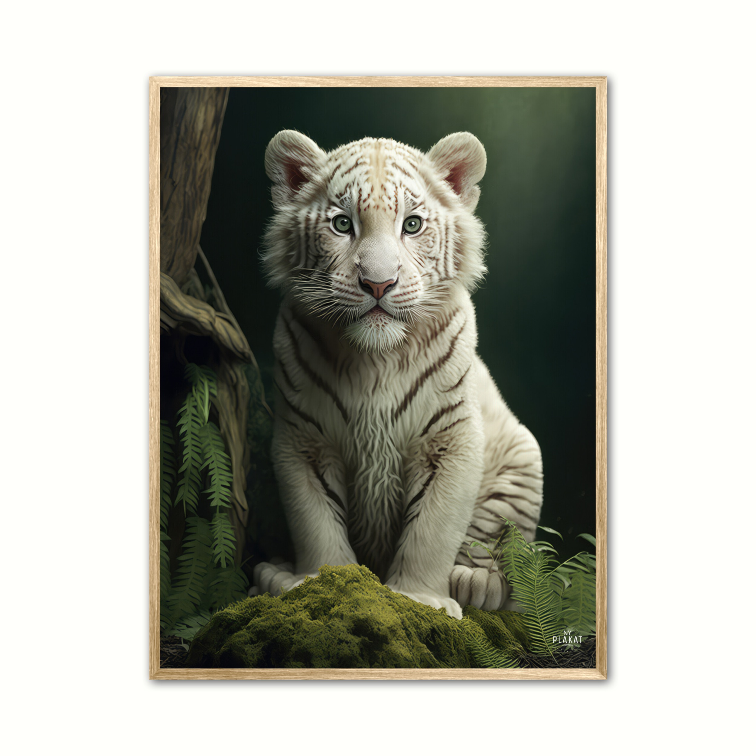 Albino Bengalsk Tiger Plakat Grn - Ny Plakat Plakater