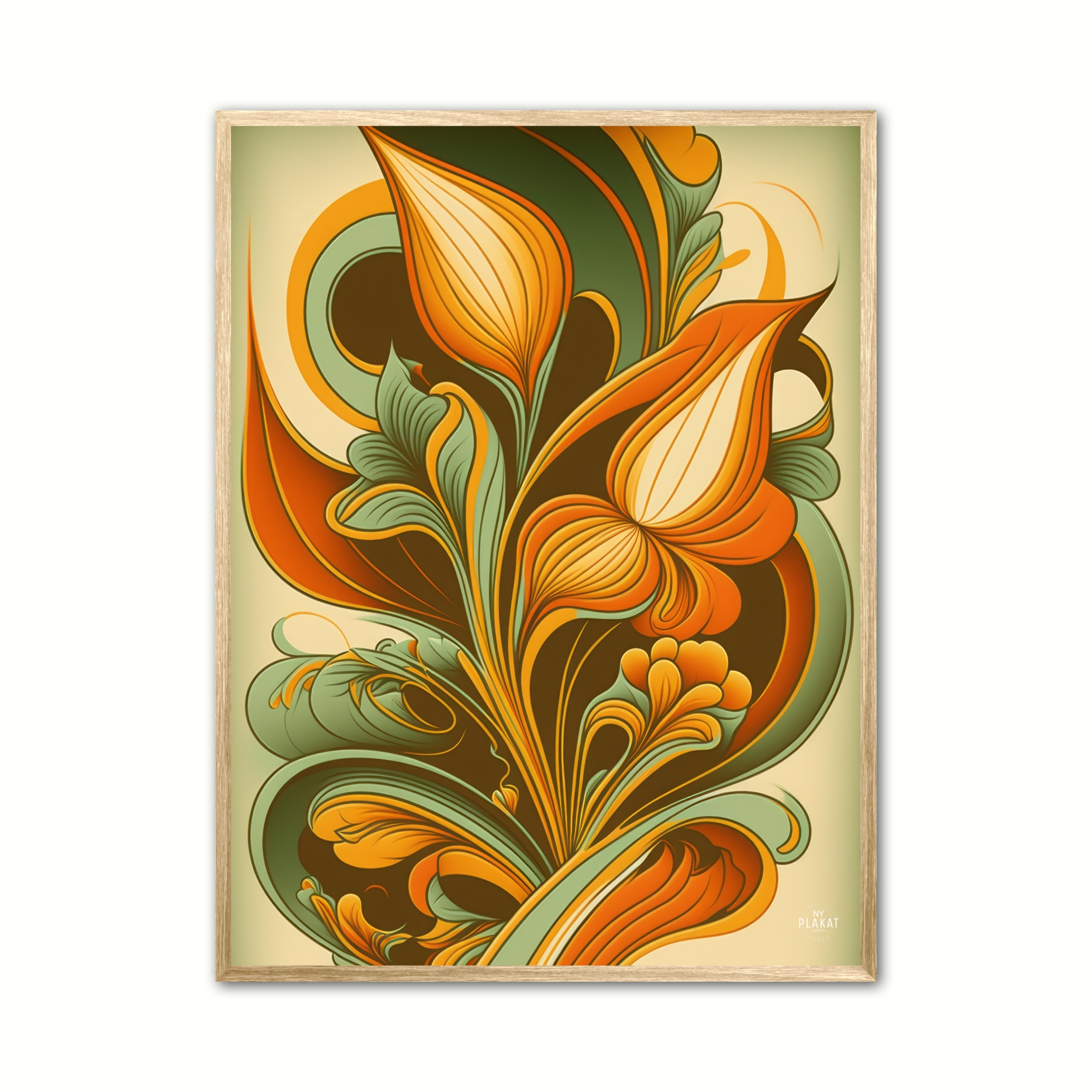 Plakat Med Blomst Retro - Ny Plakat Plakater