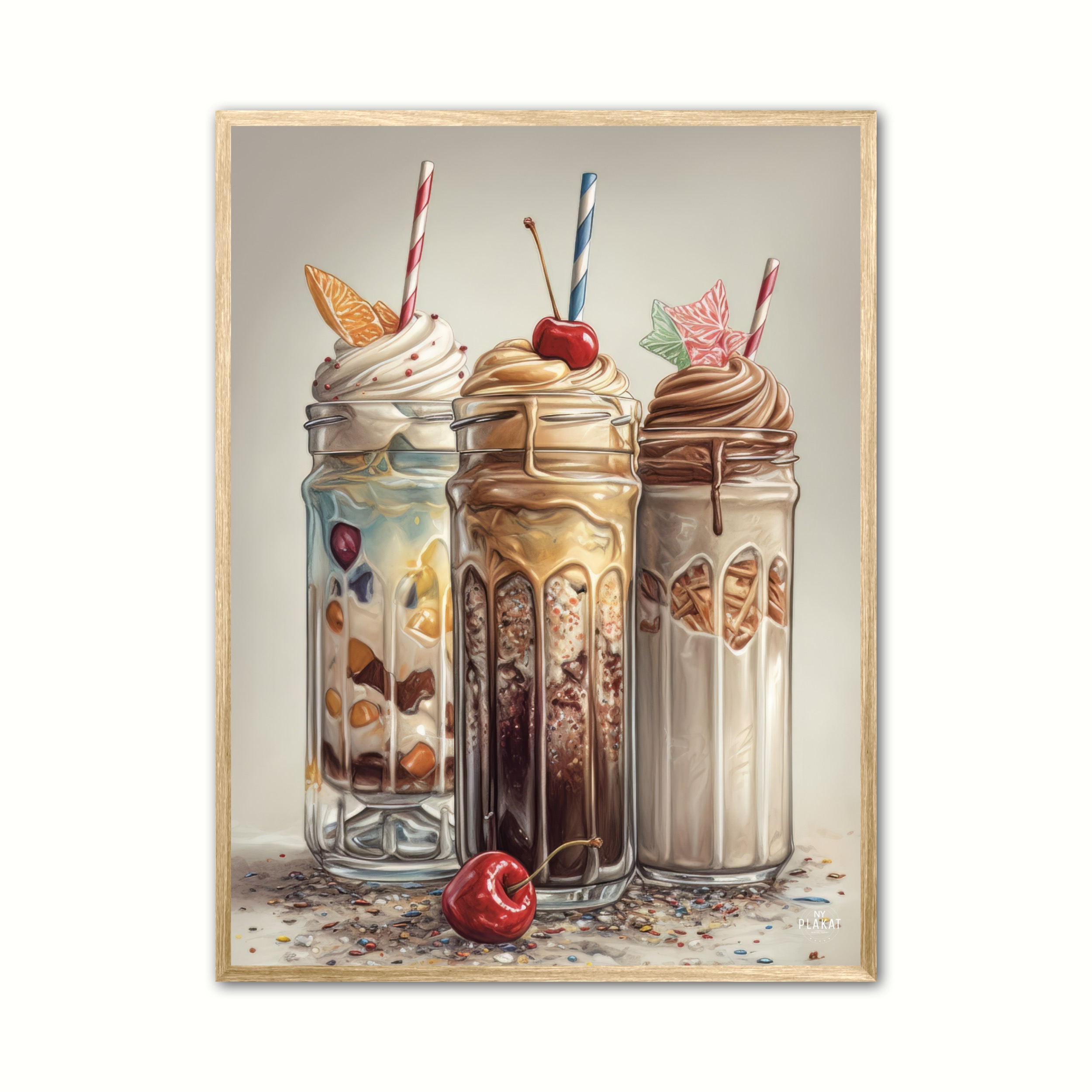 Plakat Med Milkshakes Trippel Plakat - Ny Plakat Plakater
