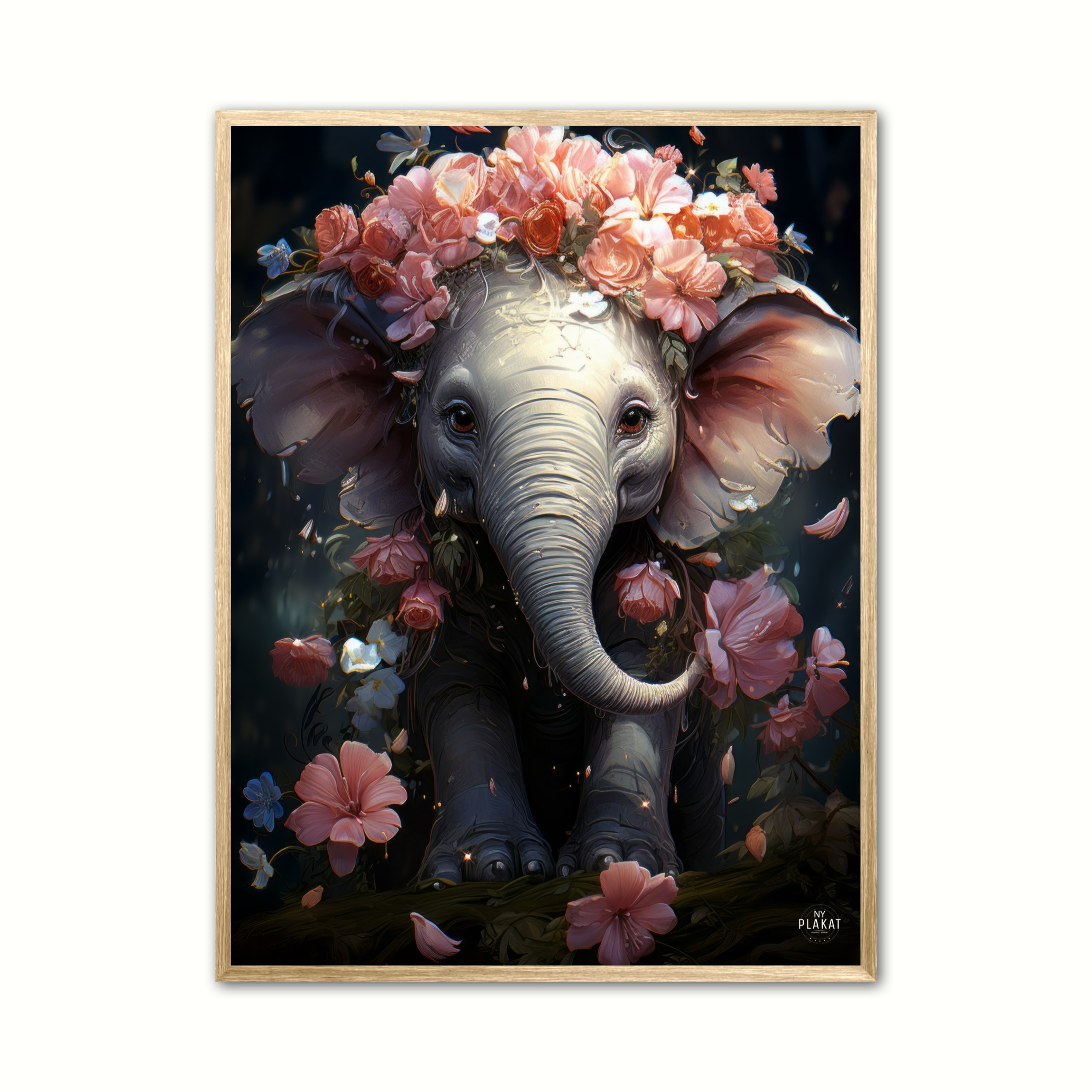 Plakat Med Floral Elefantasia Plakat Dyr - Ny Plakat Plakater