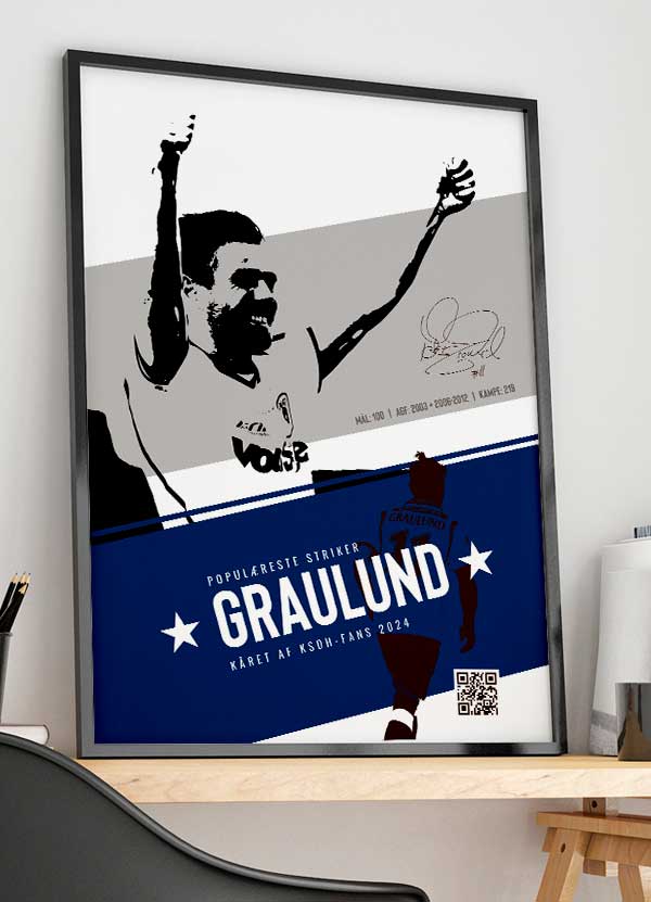 Agf Plakat Striker Peter Graulund 199 - Det Bedste Hjem Plakater
