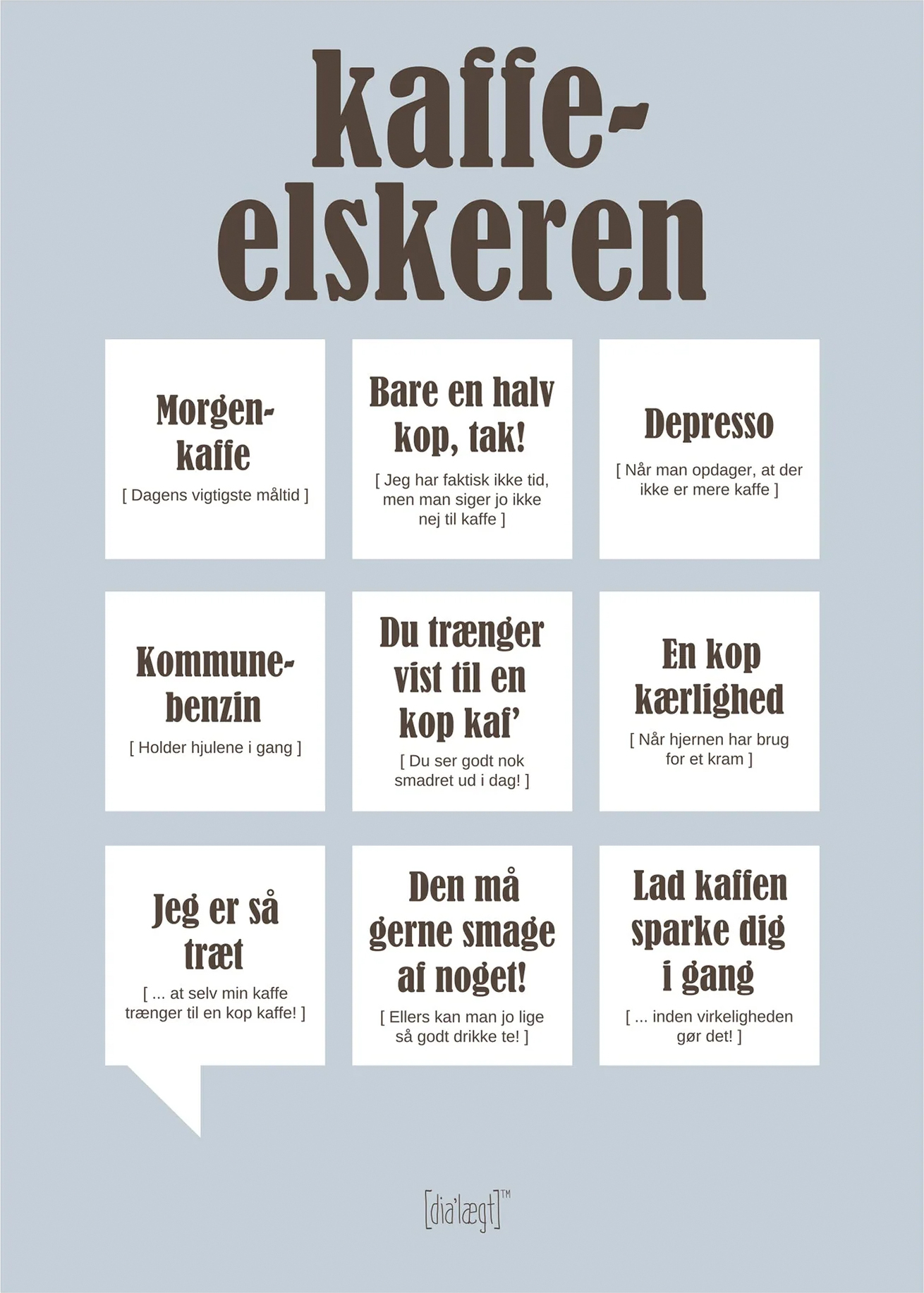Rosa Kaffeelskeren Dialægt - Dialægt Plakater