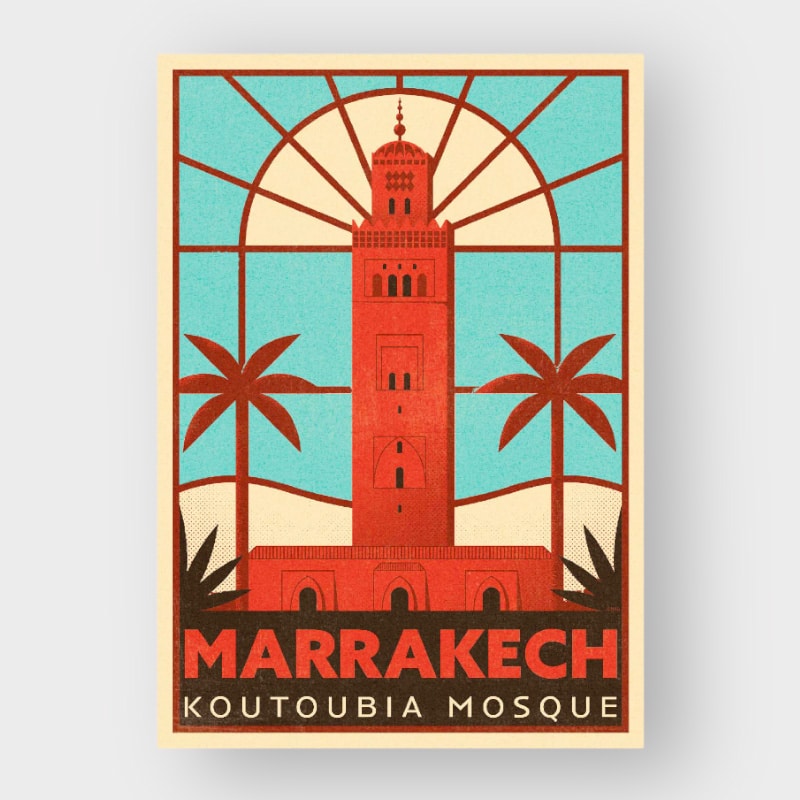 Marokkansk Plakat Koutoubia 30x40 - Tibladin Plakater