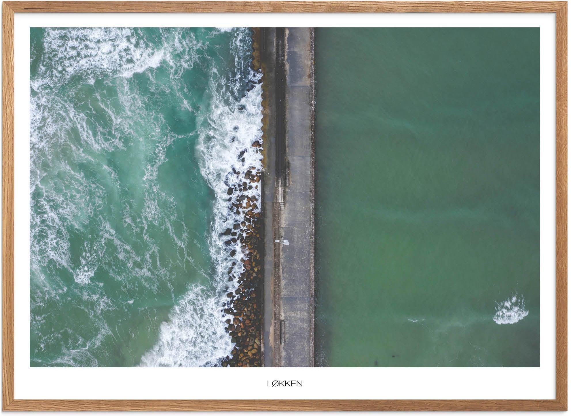 Plakat Løkken Mole Naturplakat Plakater Nordjylland Plakat Plakatsnedkeren Drone Plakater - Plakatsnedkeren Plakater