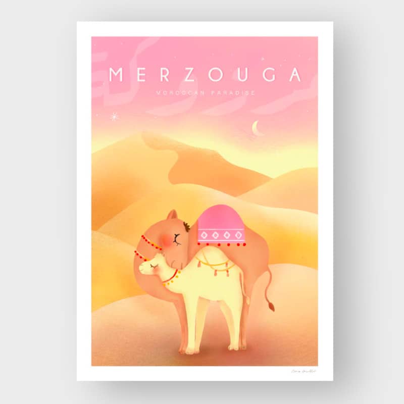 Marokkansk Plakat Merzouga Paradise 30x40 - Tibladin Plakater