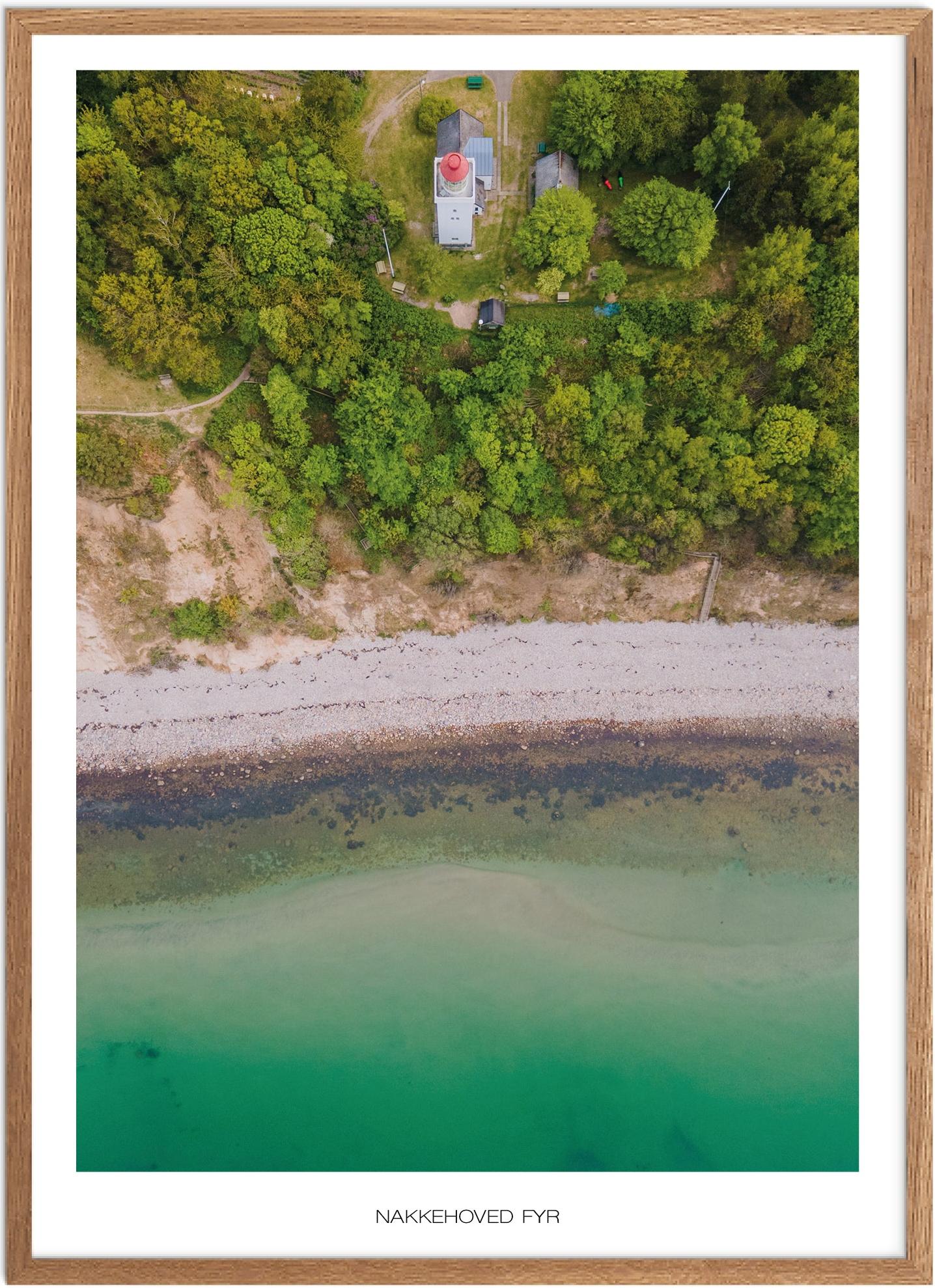 Plakat Nakkehoved Fyr Naturplakat Plakater Nordsjælland Plakat Plakatsnedkeren Drone Plakater - Plakatsnedkeren Plakater