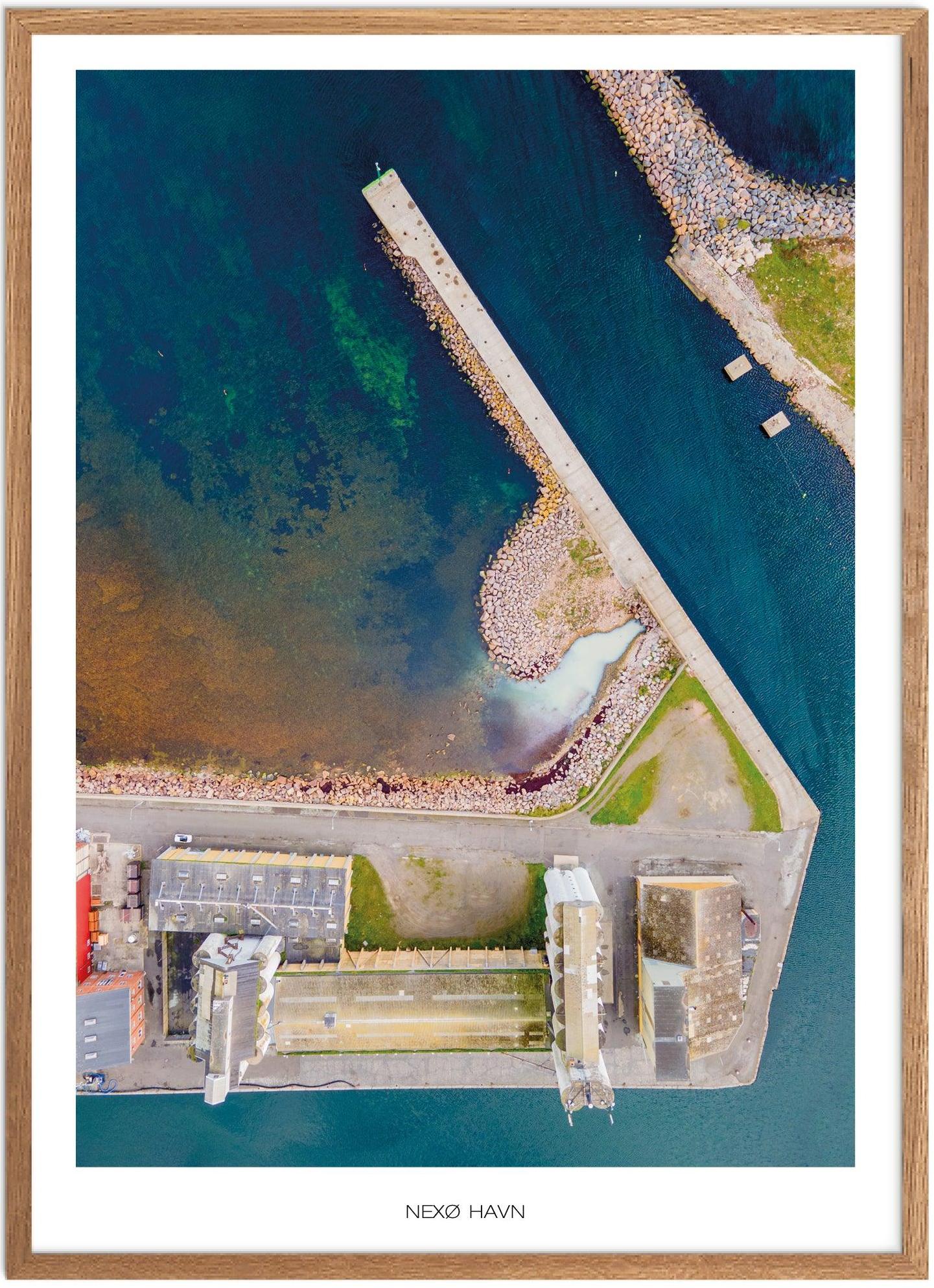 Plakat Nexø Havn Naturplakat Plakater Bornholm Plakat Plakatsnedkeren Drone Plakater - Plakatsnedkeren Plakater