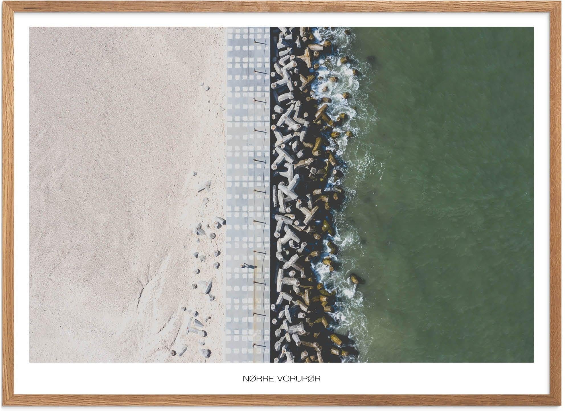 Plakat Nørre Vorupør Strand Naturplakat Plakater Nordjylland Plakat Plakatsnedkeren Drone Plakater - Plakatsnedkeren Plakater