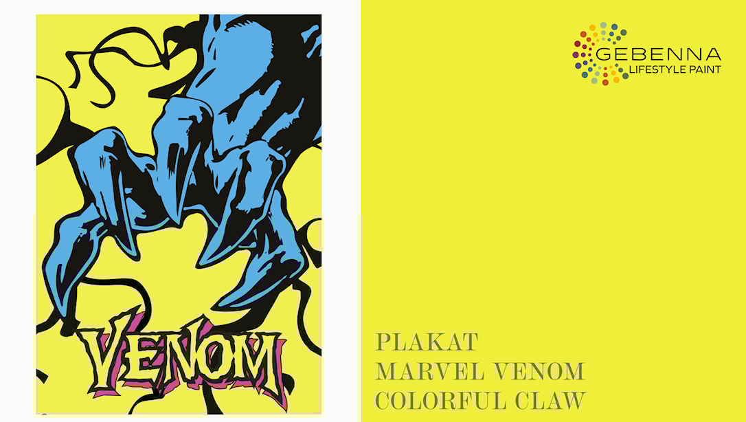 Blå Plakat: Marvel Venom Colorful Claw 50x70 - Gebenna Plakater