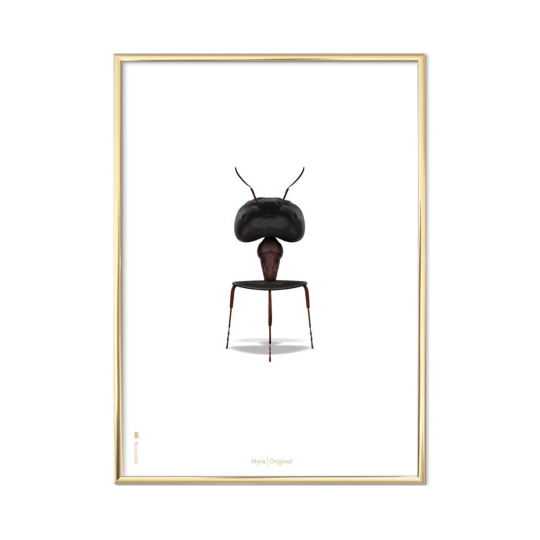 Hvid Plakat Med Myren Klassisk 50x70 - Brainchild Plakater  - 5713713200383