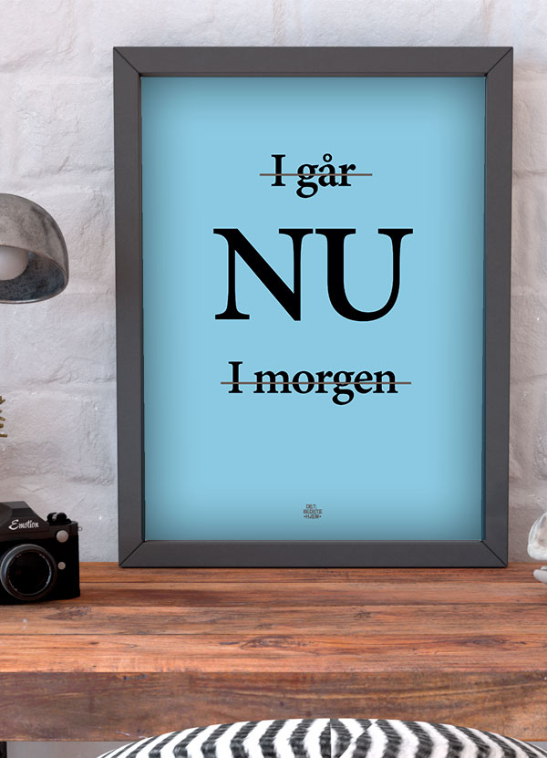 Igår Morgen Plakat Blå 199 - Det Bedste Hjem Plakater
