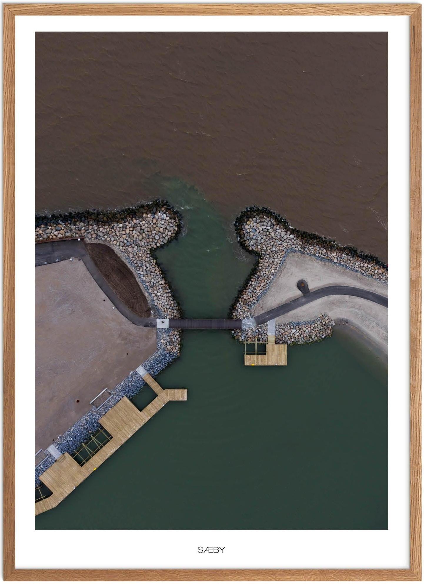 Plakat Sæby Havn Naturplakat Plakater Nordjylland Plakat Plakatsnedkeren Drone Plakater - Plakatsnedkeren Plakater