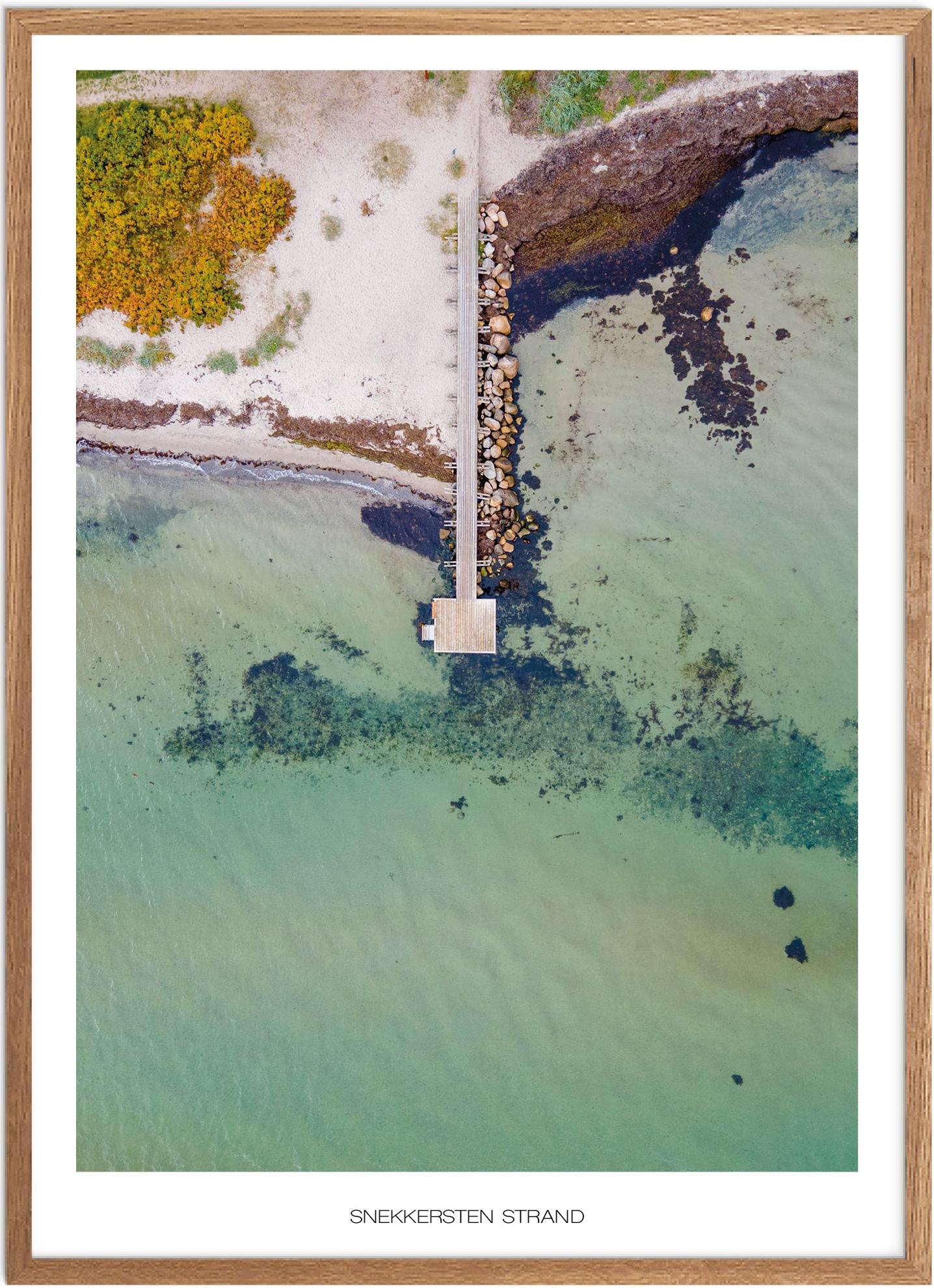 Plakat Snekkersten Strand Naturplakat Plakater Nordsjælland Plakat Plakatsnedkeren Drone Plakater - Plakatsnedkeren Plakater