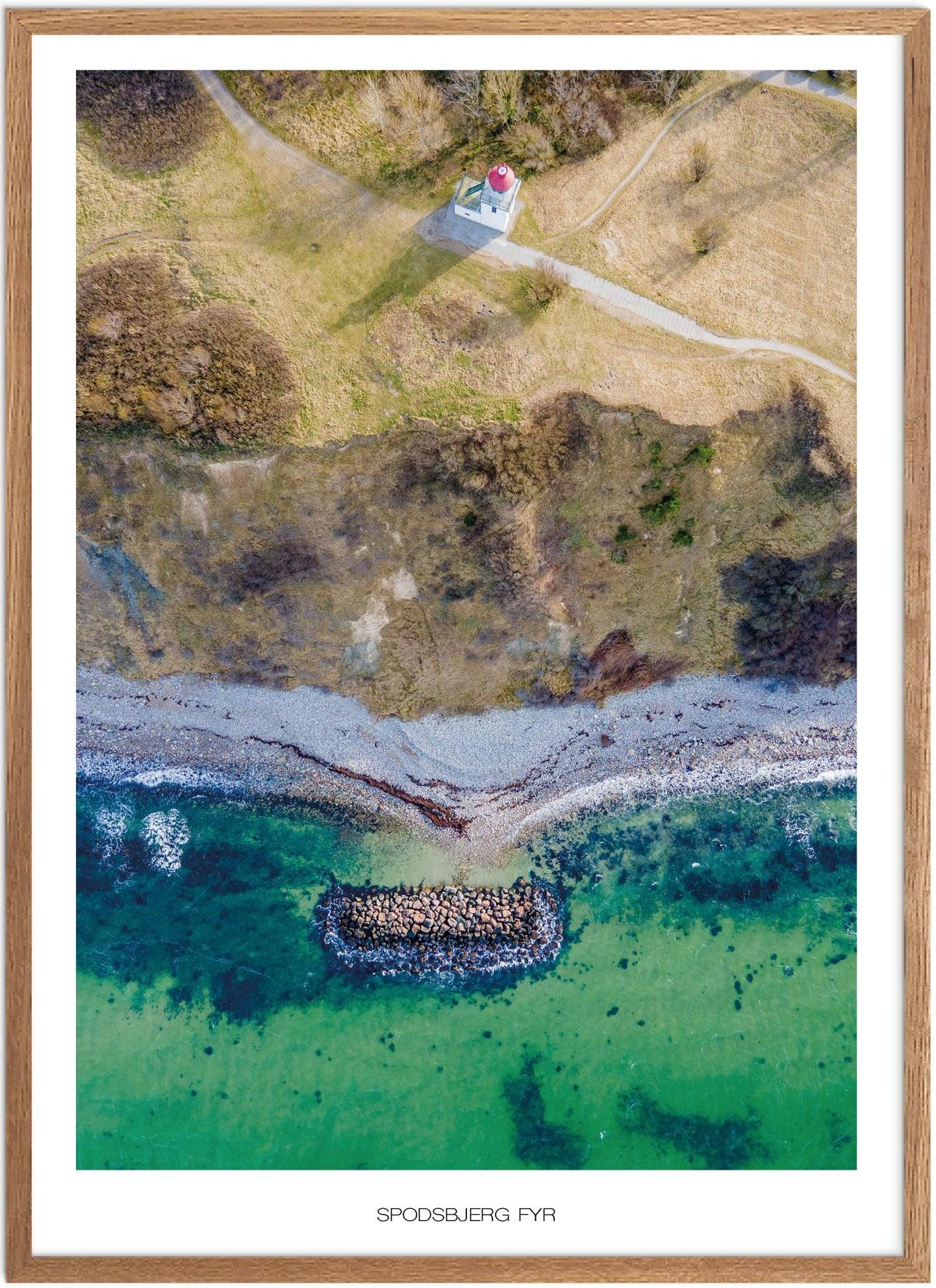 Plakat Spodsbjerg Fyr Naturplakat Plakater Nordsjælland Plakat Plakatsnedkeren Drone Plakater - Plakatsnedkeren Plakater
