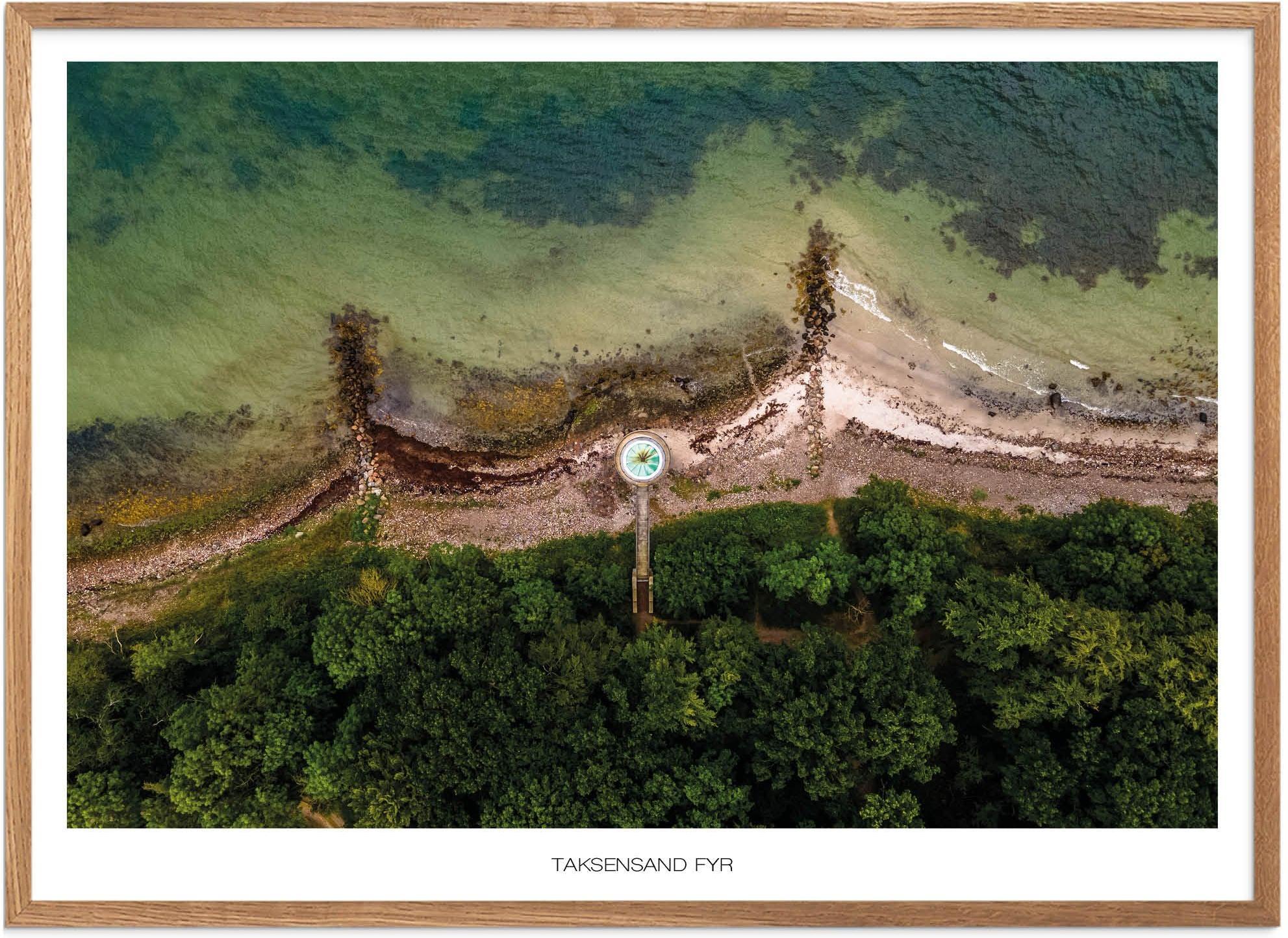 Plakat Taksensand Fyr Naturplakat Plakater Sydjylland Plakat Plakatsnedkeren Drone Plakater - Plakatsnedkeren Plakater