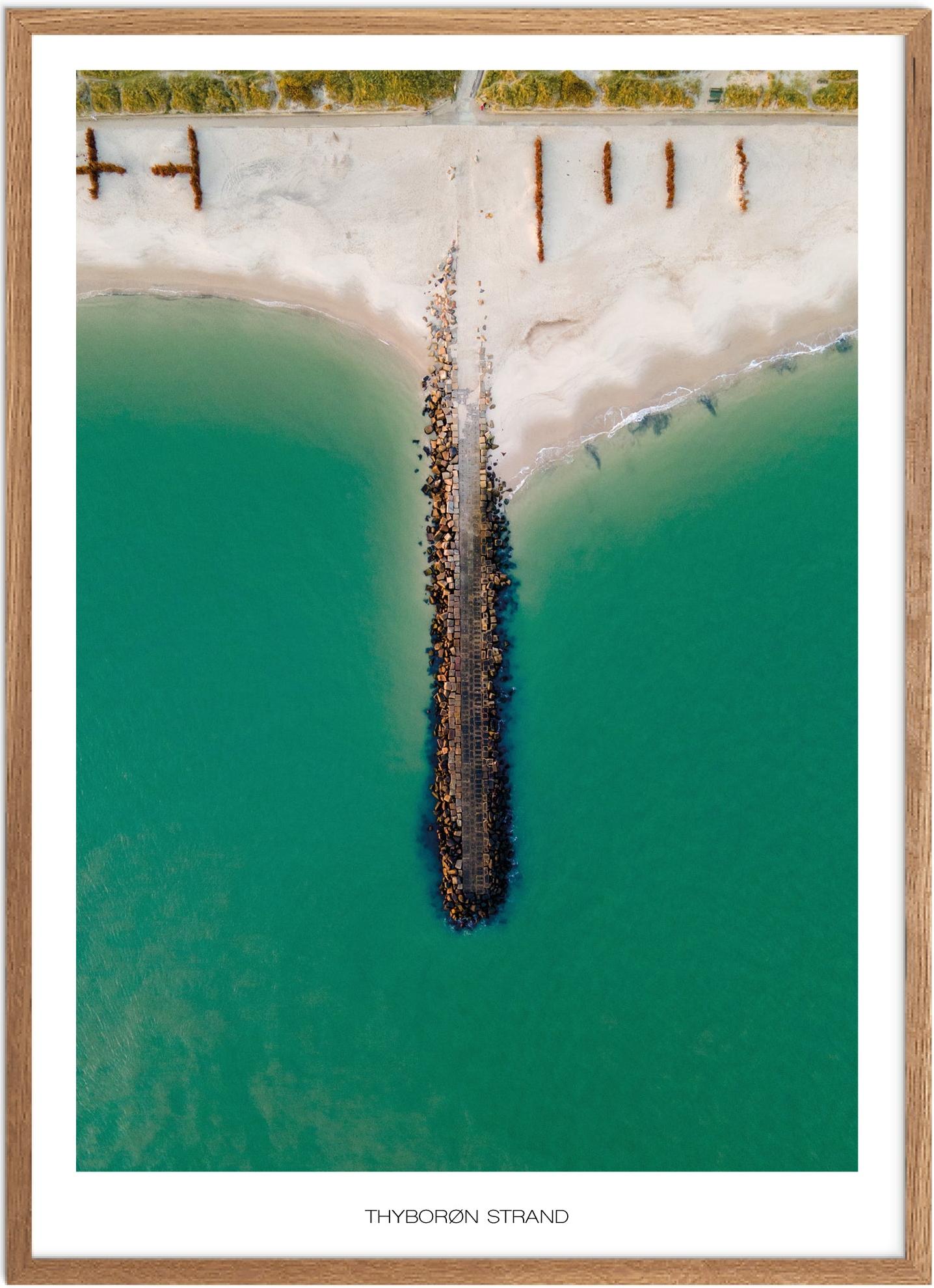 Plakat Thyborøn Strand Naturplakat Plakater Vestjylland Plakat Plakatsnedkeren Drone Plakater - Plakatsnedkeren Plakater