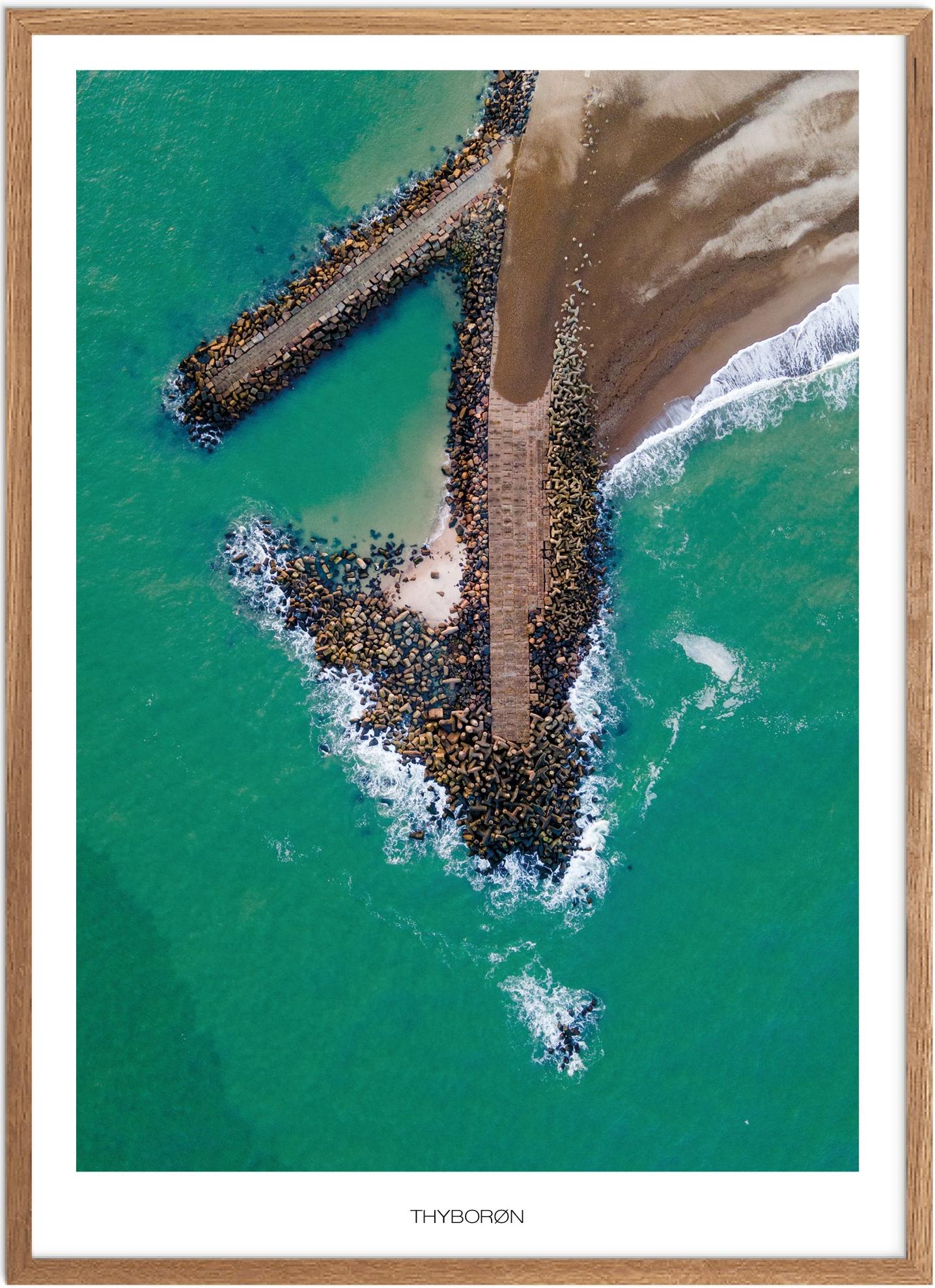 Plakat Thyborøn Naturplakat Plakater Vestjylland Plakat Plakatsnedkeren Drone Plakater - Plakatsnedkeren Plakater