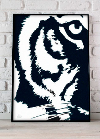 Plakat Med Tigeransigt 199 - Det Bedste Hjem Plakater