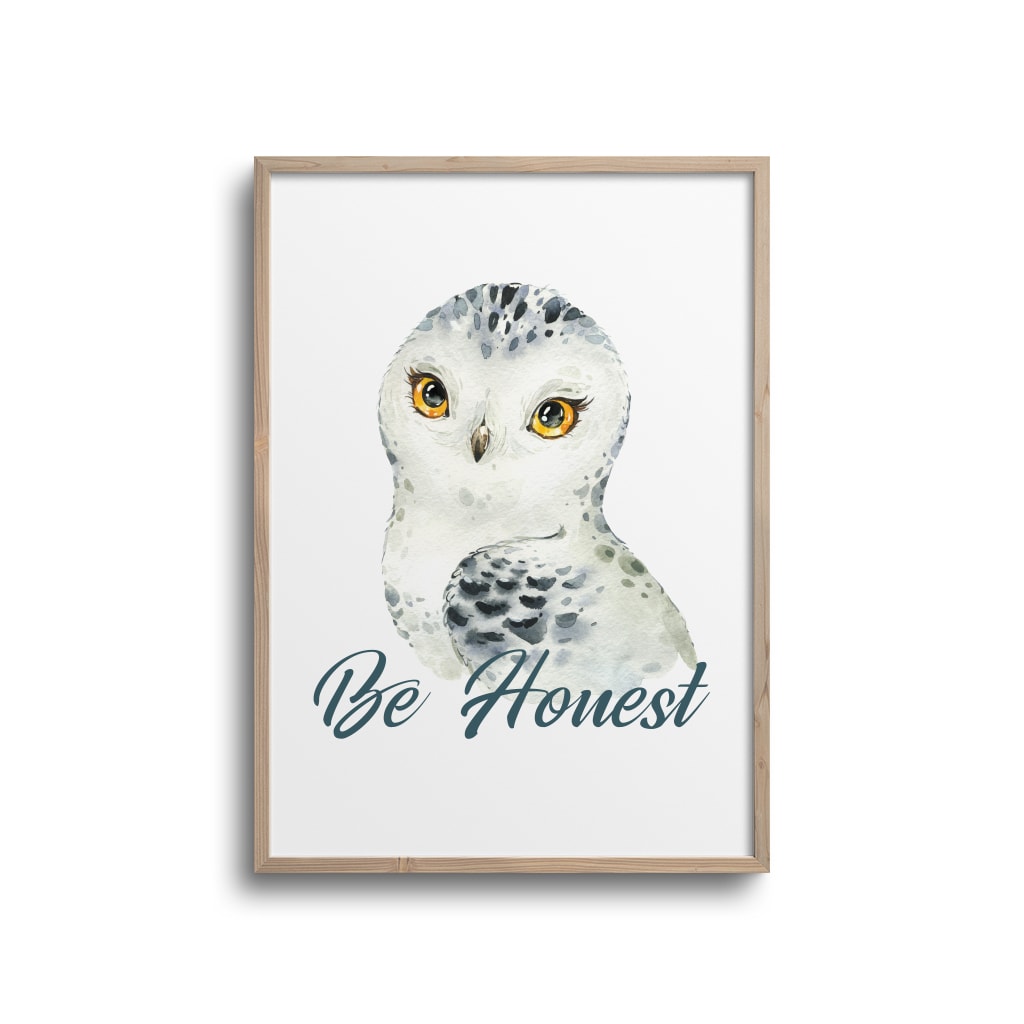 Ugle Honest Citat Plakat - Plakater