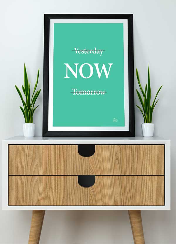 Grøn Yesterday Now Tomorrow Plakat 199 - Det Bedste Hjem Plakater