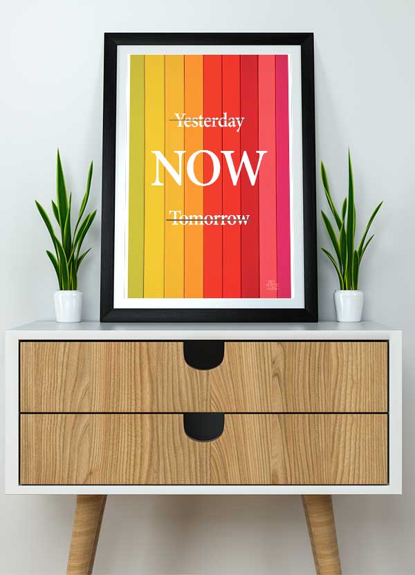 Yesterday Now Tomorrow Plakat Farverig 199 - Det Bedste Hjem Plakater