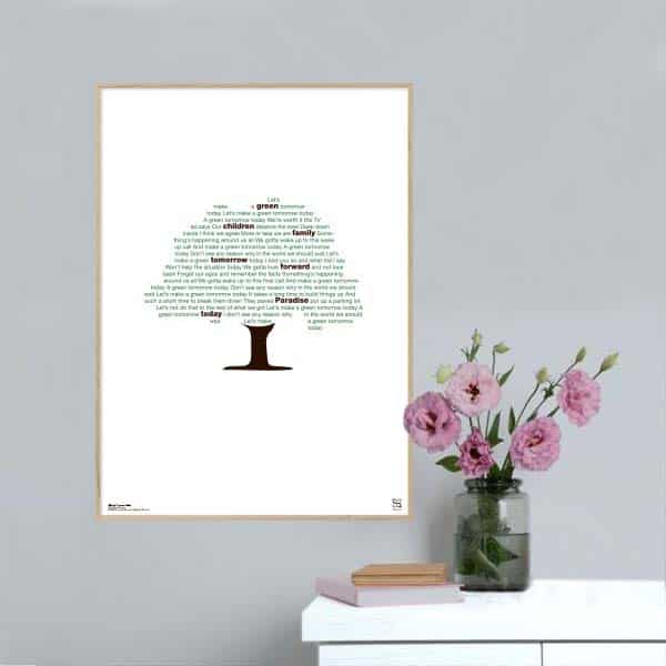 Rosa Green Tomorrow Today Tamra Nes Plakat Lodret - Songshape Plakater
