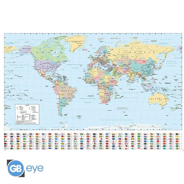 Harper Collins World Map Poster Plakat 61x91 5cm - !andet Plakater  - 3665361126294