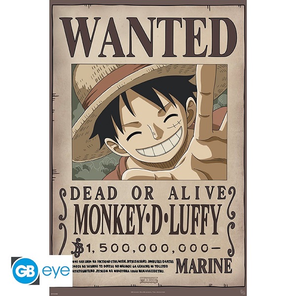 One Piece Wanted Luffy New Poster Plakat 61x91 5cm - !andet Plakater  - 3665361023319