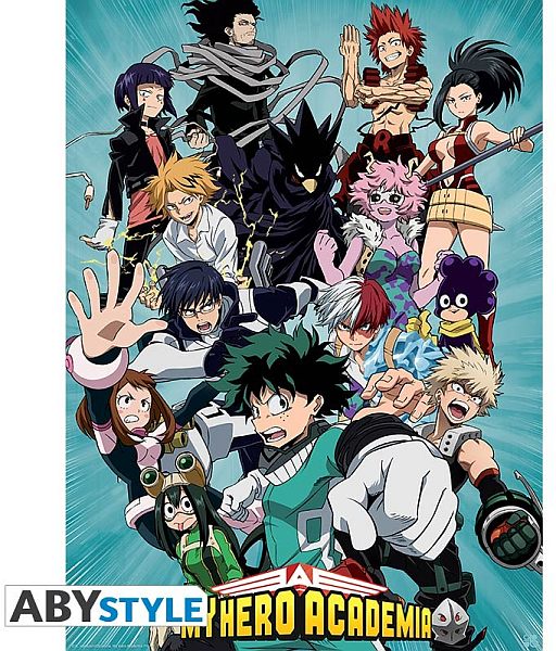 Hero Academia Heroes Blue Poster Plakat 52x38cm - !andet Plakater  - 3700789266914