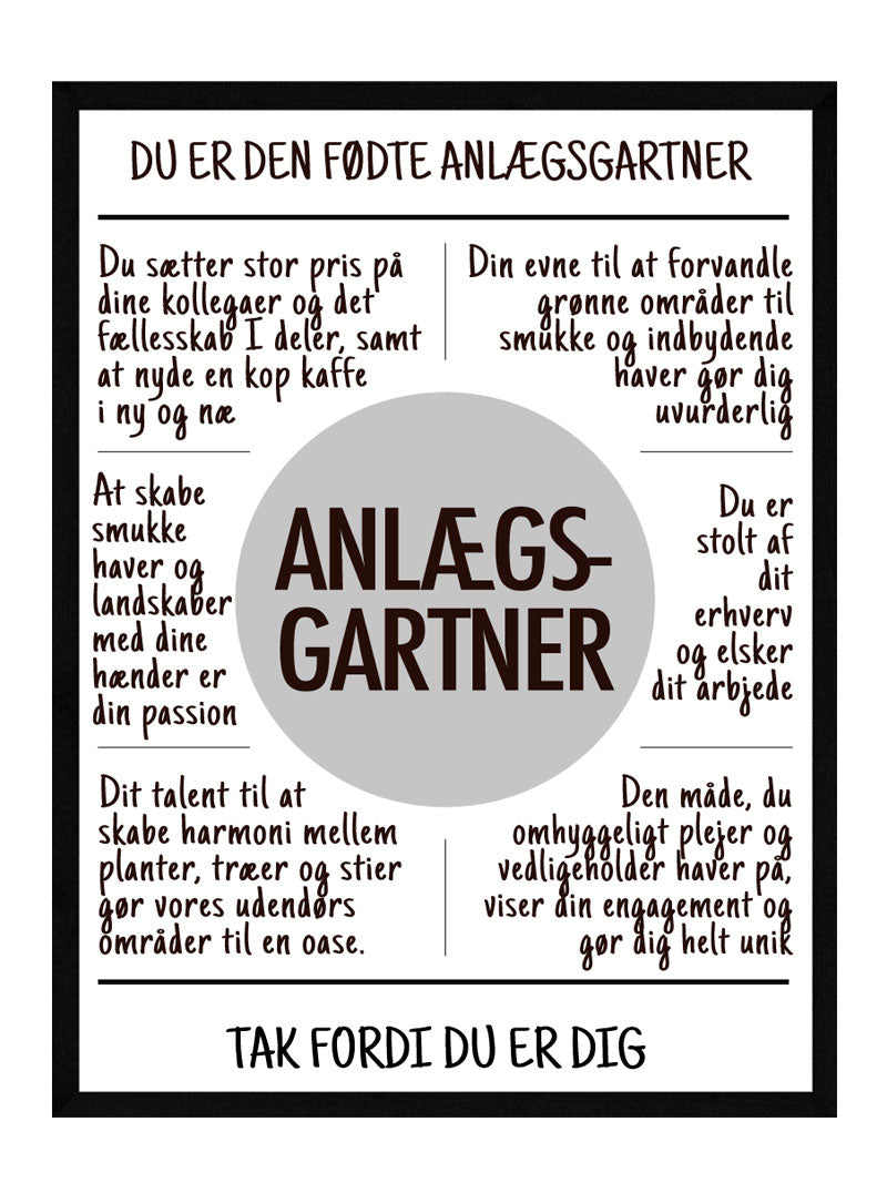 Anlægsgartner Plakat - Postersbyus Plakater