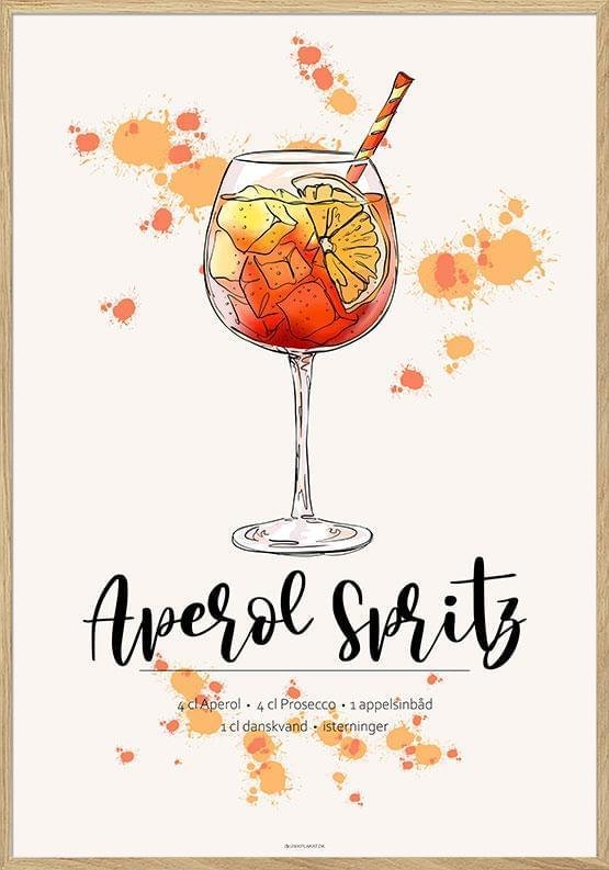 Aperol Spritz Opskrift Plakat - Unikplakat.dk Plakater