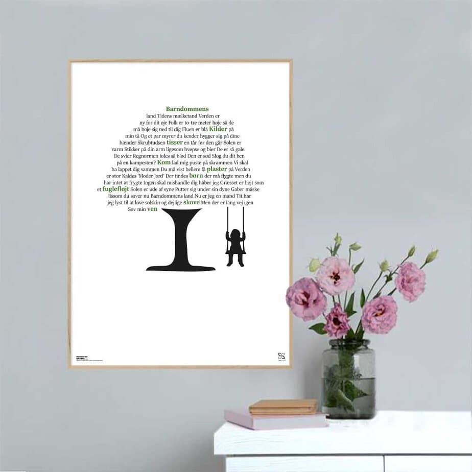 Barndommens Land Benny Andersen Songshape Plakat Lodret - Songshape Plakater