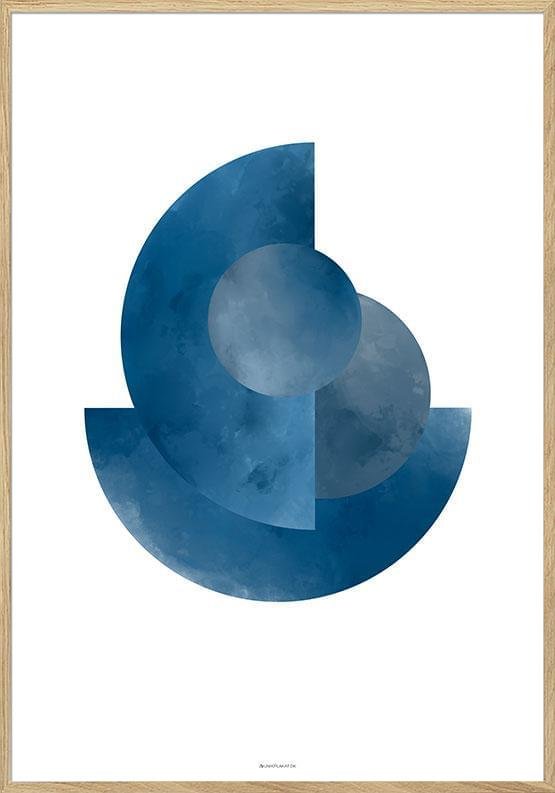 Blue Hemispheres Grafisk Plakat - Unikplakat.dk Plakater