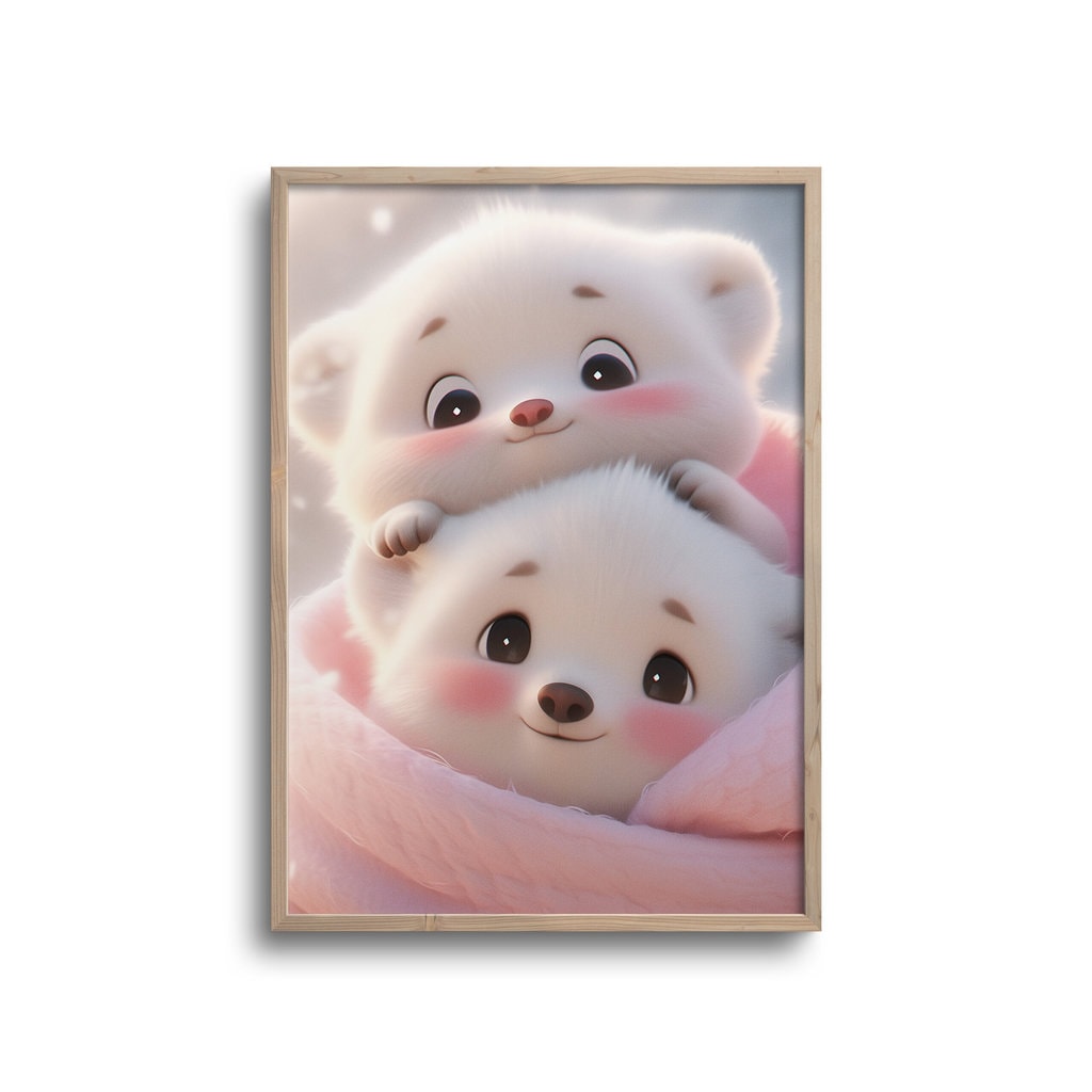 Cute Twilling Baby Panda - Plakater