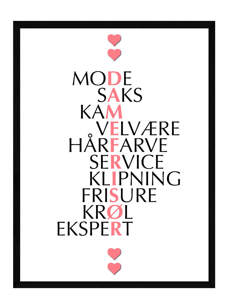 Damefrisør Citat Plakat - Egly Design Plakater