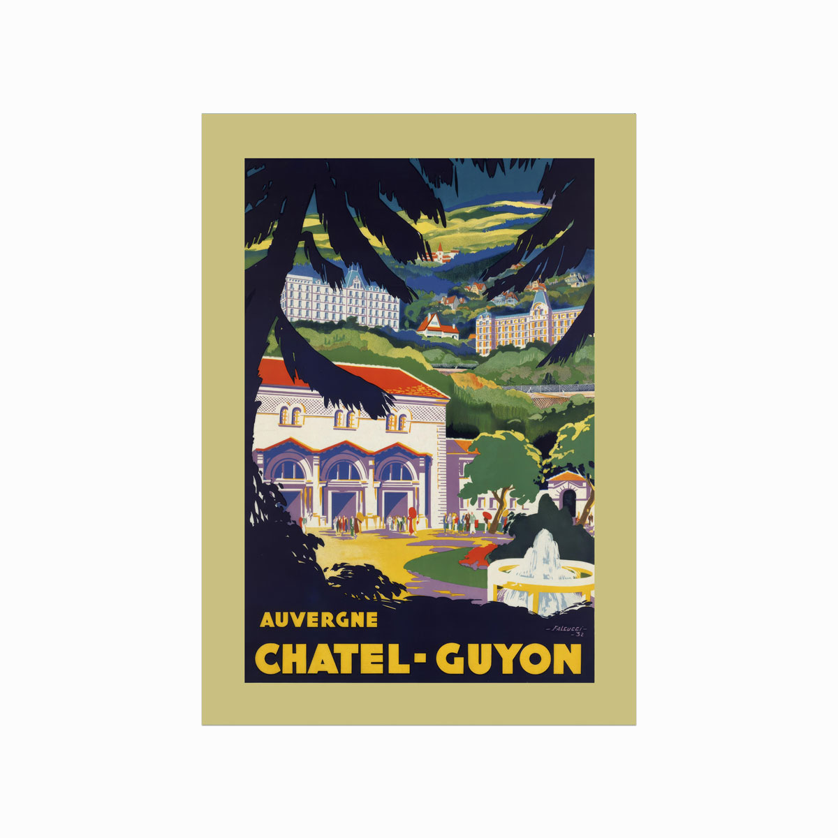 Retro Plakat Auvergne Chtel Guyon - Designplakater Plakater