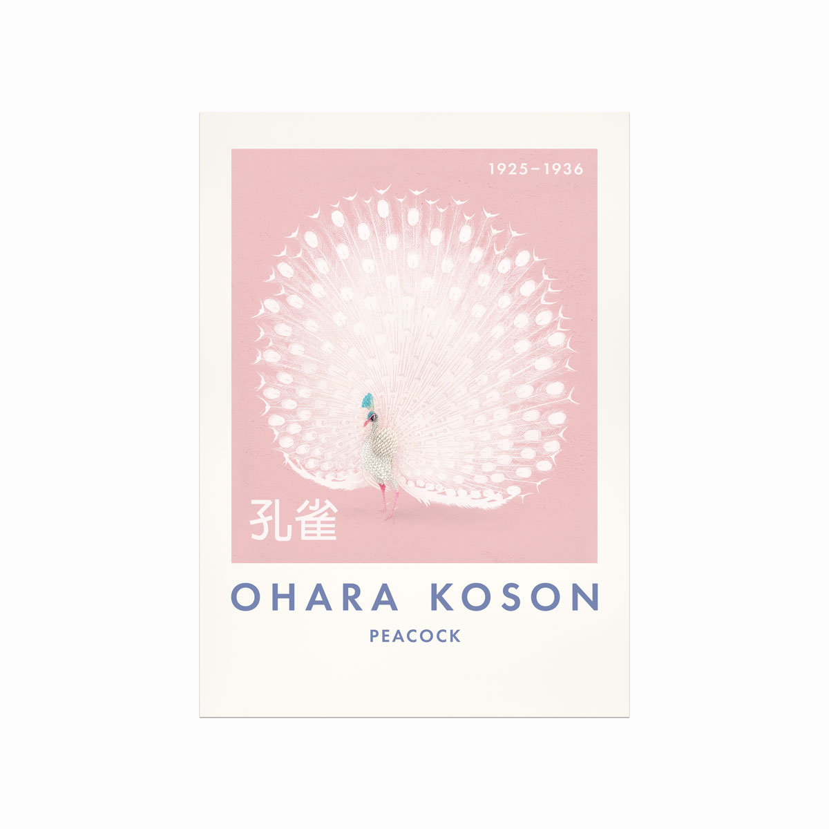 Pink Ohara Koson Plakat Påfugl - Designplakater Plakater
