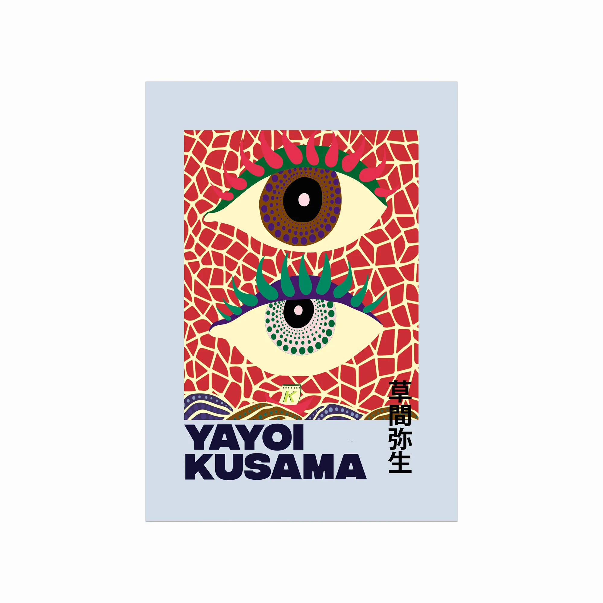 Yayoi Kusama Plakat Eyes Blue - Designplakater Plakater