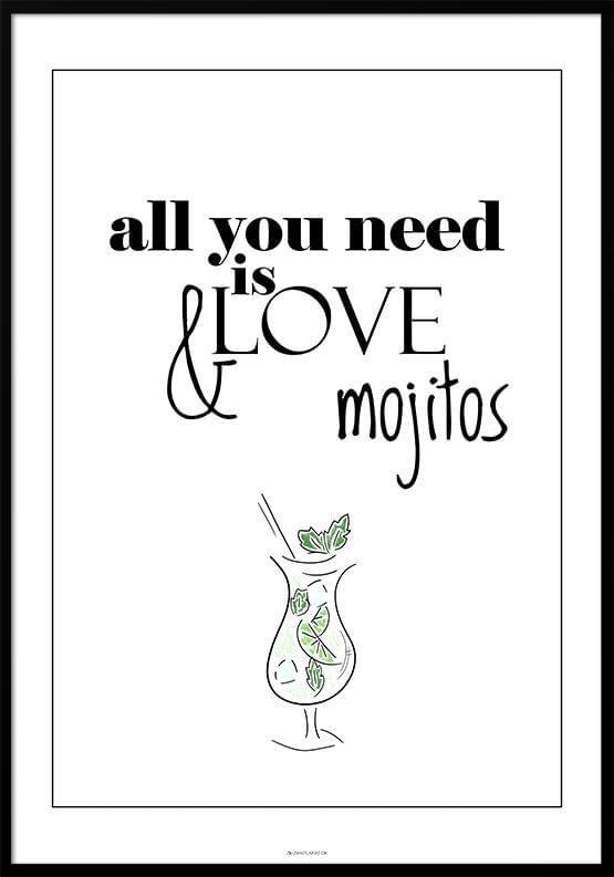Drinks Plakat Mojito - Unikplakat.dk Plakater