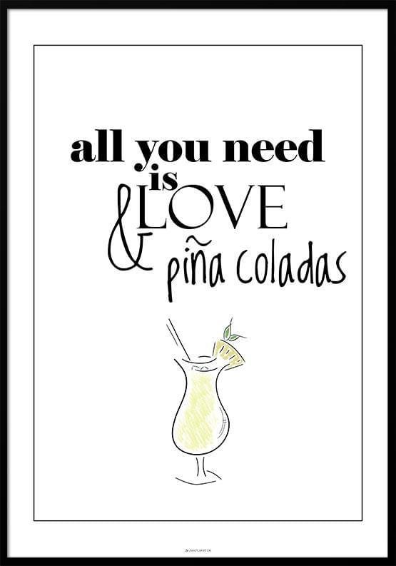Drinks Plakat Pi Colada - Unikplakat.dk Plakater