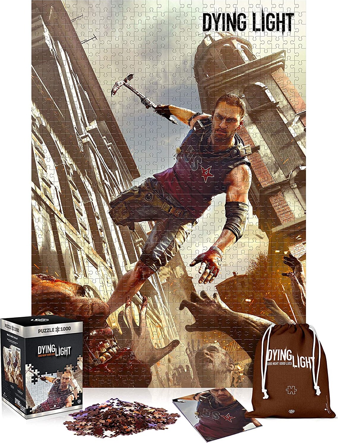 Dying Light Puzzle 1000 Brikker Inkl Plakat Pose Crane - Plakater  - 5908305231431