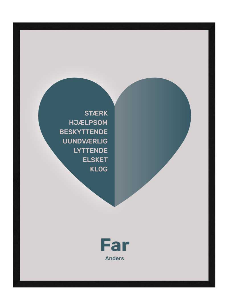 Far Hjerte Citat Plakat - Busk Plakater