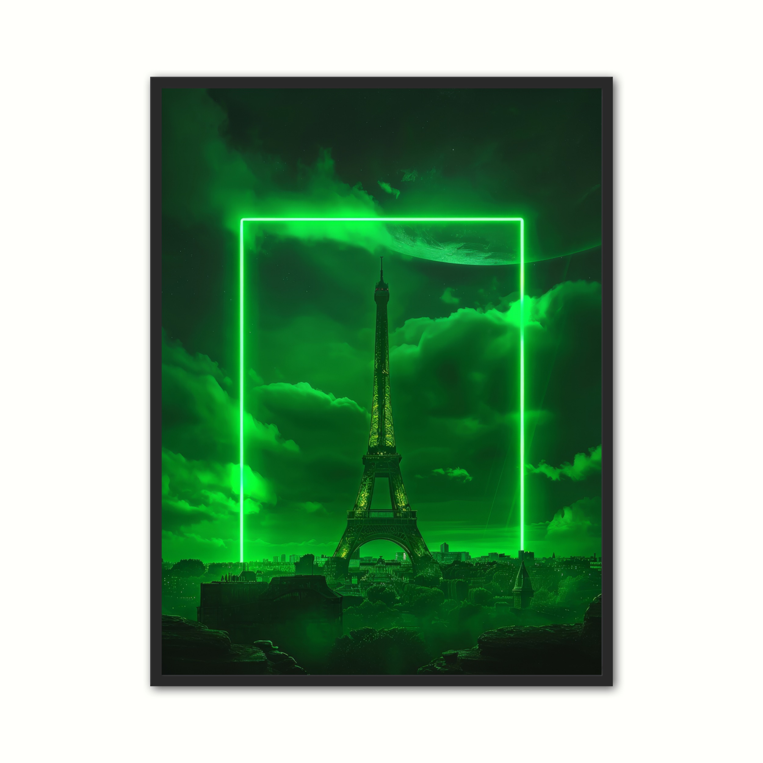 Square Eiffel Beam Grn Plakat - Ny Plakat Plakater