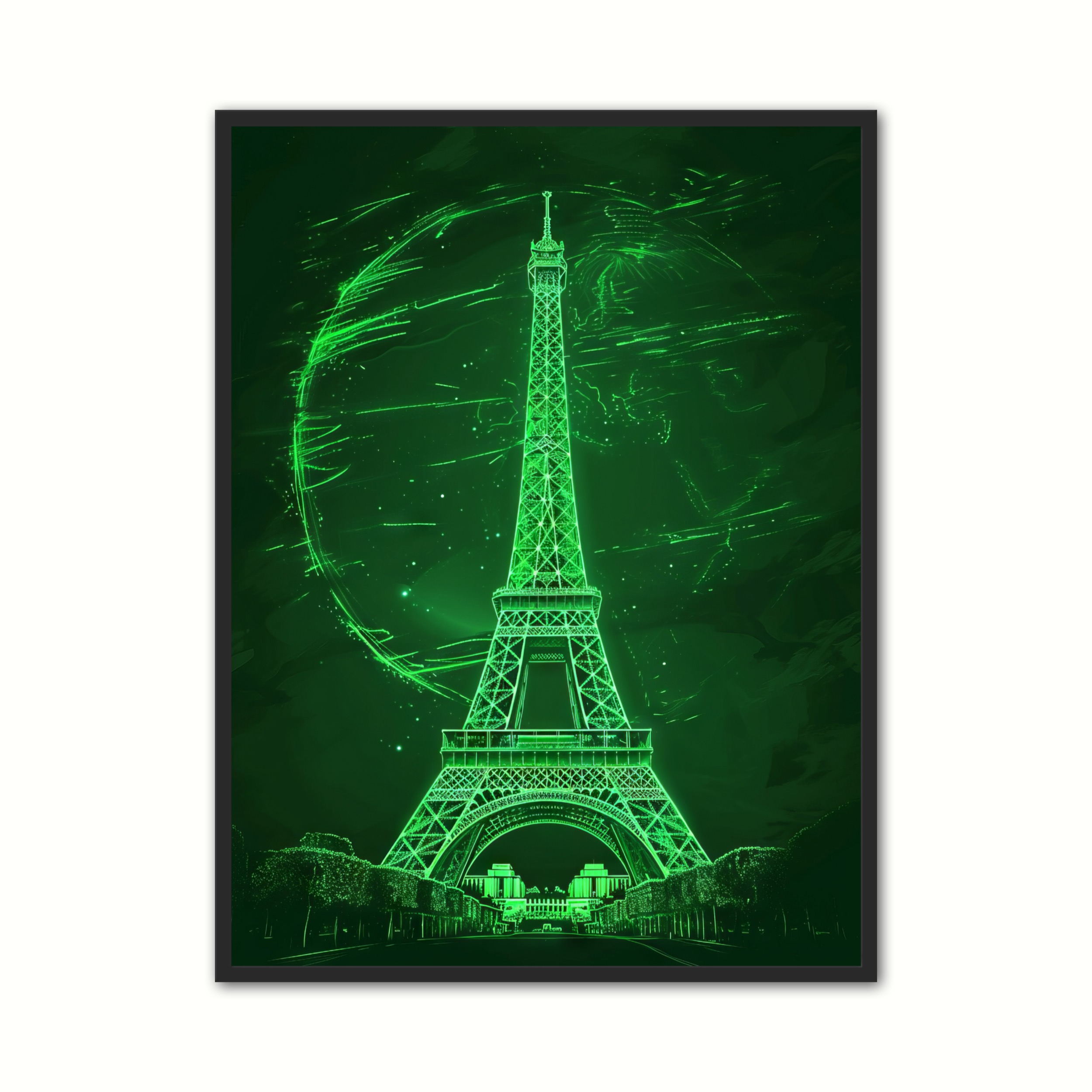 Eiffel Cirkelstrle Grn Plakat - Ny Plakat Plakater